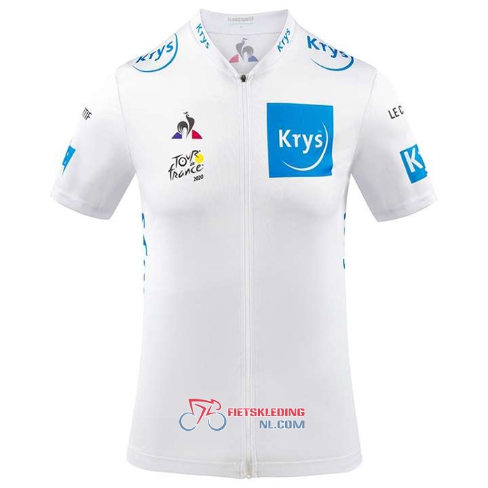 Tour de France Fietsshirt Met Korte Mouwen 2020 en Korte Koersbroek Wit(2)